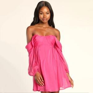 Lulus Dream Desire Off the Shoulder Dress Sz M